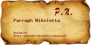 Parragh Nikoletta névjegykártya