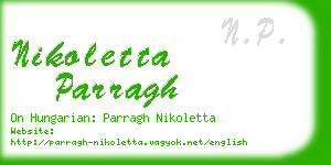 nikoletta parragh business card